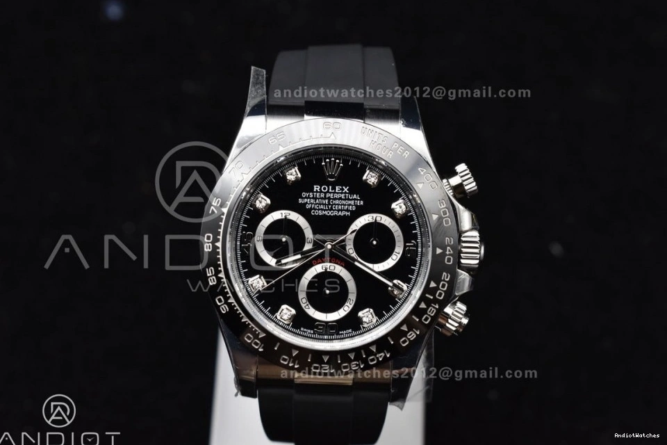 on 116519 Dial Oysterflex SA Rubber Strap BTF Best Edition Contemporary Diamonds Black 768 1:1 Daytona 0506